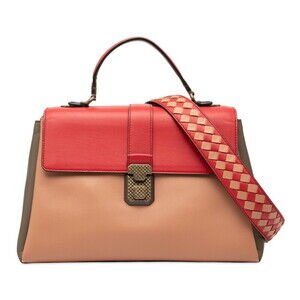 Bottega Veneta Piazza shoulder handbag red Beige Tan pink leather